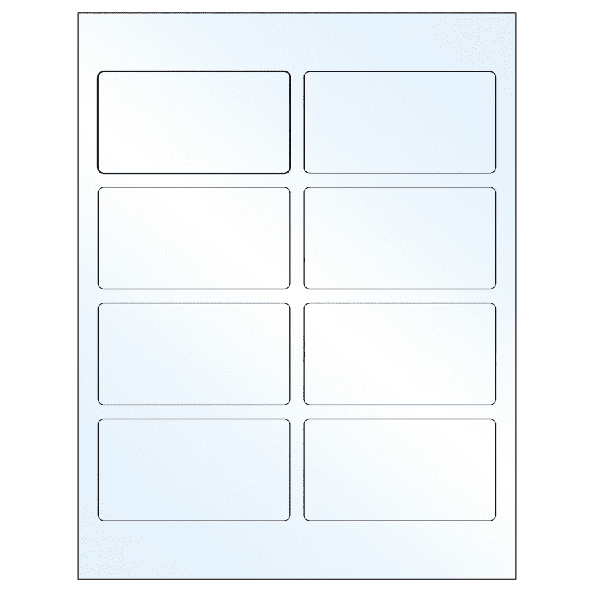 3.75" x 2" White Mid Gloss Rectangular Sheet Labels