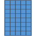 1.5" x 1.35" Fluorescent Blue Rectangular Sheet Labels