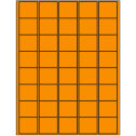 1.5" x 1.35" Fluorescent Orange Rectangular Sheet Labels