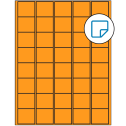 1.5" x 1.35" Fluorescent Orange Rectangular Sheet Labels - Removable Adhesive