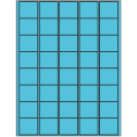 1.5" x 1.35" Turquoise Rectangular Sheet Labels