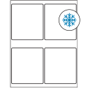4" x 4.5" White Rectangular Sheet Labels - Freezer Grade Adhesive
