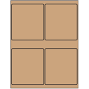 4" x 4.5" Brown Kraft Rectangular Sheet Labels