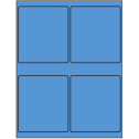 4" x 4.5" Fluorescent Blue Rectangular Sheet Labels