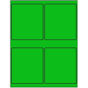 4" x 4.5" Fluorescent Green Rectangular Sheet Labels