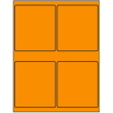 4" x 4.5" Fluorescent Orange Rectangular Sheet Labels