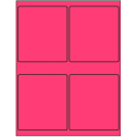 4" x 4.5" Fluorescent Pink Rectangular Sheet Labels