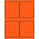 4" x 4.5" Fluorescent Red Rectangular Sheet Labels