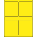 4" x 4.5" Fluorescent Yellow Rectangular Sheet Labels
