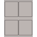 4" x 4.5" Gray Rectangular Sheet Labels