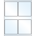 4" x 4.5" White Mid Gloss Rectangular Sheet Labels
