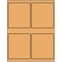 4" x 4.5" Pastel Orange Rectangular Sheet Labels