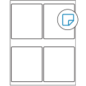 4" x 4.5" White Rectangular Sheet Labels - Removable Adhesive