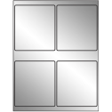 4" x 4.5" Silver Foil Rectangular Sheet Labels