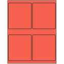 4" x 4.5" Red Rectangular Sheet Labels