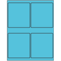 4" x 4.5" Turquoise Rectangular Sheet Labels