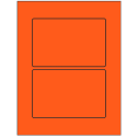 6" x 4" Fluorescent Red Rectangular Sheet Labels