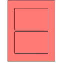 6" x 4" Fluorescent Red Rectangular Sheet Labels - Removable Adhesive