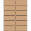 4" x 1.625" Brown Kraft Rectangular Sheet Labels