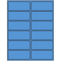 4" x 1.625" Fluorescent Blue Rectangular Sheet Labels