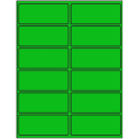 4" x 1.625" Fluorescent Green Rectangular Sheet Labels