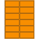 4" x 1.625" Fluorescent Orange Rectangular Sheet Labels