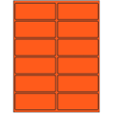 4" x 1.625" Fluorescent Red Rectangular Sheet Labels