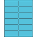 4" x 1.625" Turquoise Rectangular Sheet Labels
