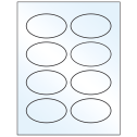 3.33" x 2" Crystal Clear Oval Sheet Labels