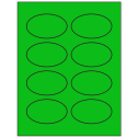 3.33" x 2" Fluorescent Green Oval Sheet Labels