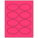 3.33" x 2" Fluorescent Pink Oval Sheet Labels