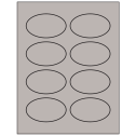 3.33" x 2" Gray Oval Sheet Labels