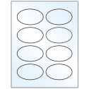 3.33" x 2" White Mid Gloss Oval Sheet Labels
