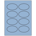 3.33" x 2" Pastel Blue Oval Sheet Labels