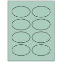 3.33" x 2" Pastel Green Oval Sheet Labels