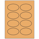 3.33" x 2" Pastel Orange Oval Sheet Labels
