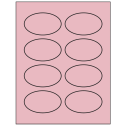 3.33" x 2" Pastel Pink Oval Sheet Labels