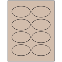 3.33" x 2" Pastel Tan Oval Sheet Labels