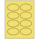 3.33" x 2" Pastel Yellow Oval Sheet Labels