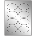 3.33" x 2" Silver Foil Oval Sheet Labels