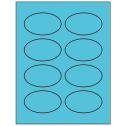 3.33" x 2" Turquoise Oval Sheet Labels