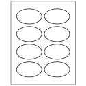 3.33" x 2" White Polyester Oval Sheet Labels