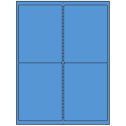 4" x 5" Fluorescent Blue Rectangular Sheet Labels