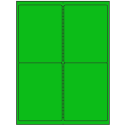 4" x 5" Fluorescent Green Rectangular Sheet Labels