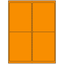 4" x 5" Fluorescent Orange Rectangular Sheet Labels