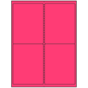 4" x 5" Fluorescent Pink Rectangular Sheet Labels