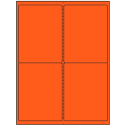 4" x 5" Fluorescent Red Rectangular Sheet Labels