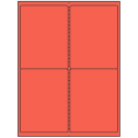 4" x 5" Red Rectangular Sheet Labels