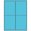 4" x 5" Turquoise Rectangular Sheet Labels