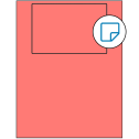 6" x 4" Fluorescent Red Rectangular Sheet Labels - Removable Adhesive